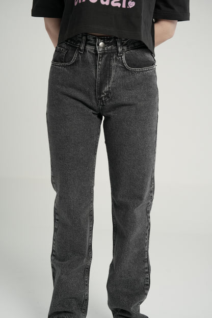 Straight Fit Jeans In Grey